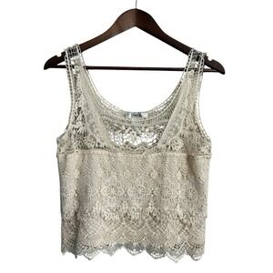 Pinky top women's medium‎ floral crochet dainty boho cottagecore festival fairy